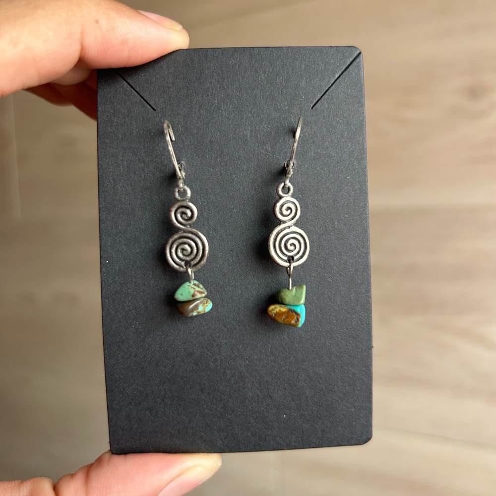 Turquoise Dangle Earrings - Picture 4 of 7